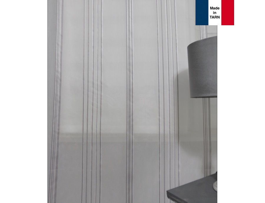 Voilage sur mesure avec rayure gris (jusqu'à 290 cm de haut). 09460-029 Voilage sur mesure avec rayure gris (jusqu'à 290 cm de haut). 09460-029