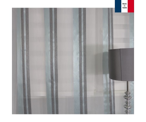 Voilage sur mesure turquoise et gris (jusqu'à 290 cm de haut)