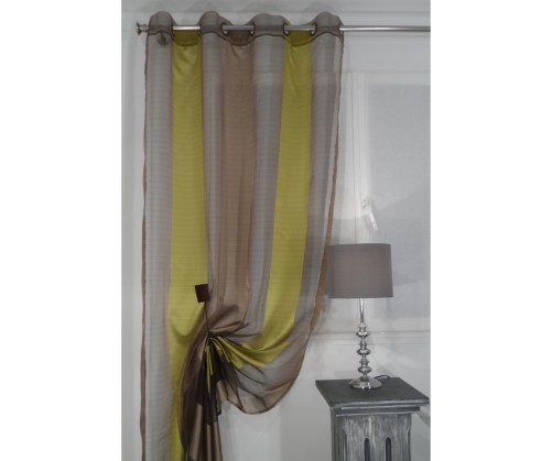 voilage Brive pistache chocolat 150 x 245 cm