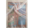 Voile au mètre rouge argent en grande hauteur 300 cm