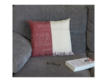 Housse de coussin Ann rouge beige