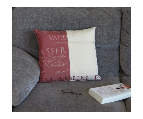 Housse de coussin Ann rouge beige
