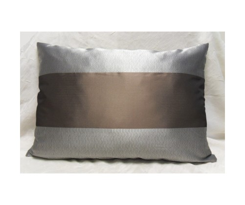 Coussin Léna chocolat gris 42 x 62 cm