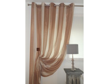 Voilage Cordes avec tissus ado beige, grande largeur