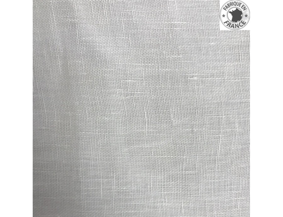 Rideaux Vitrages sur mesure en pur lin couleur blanc