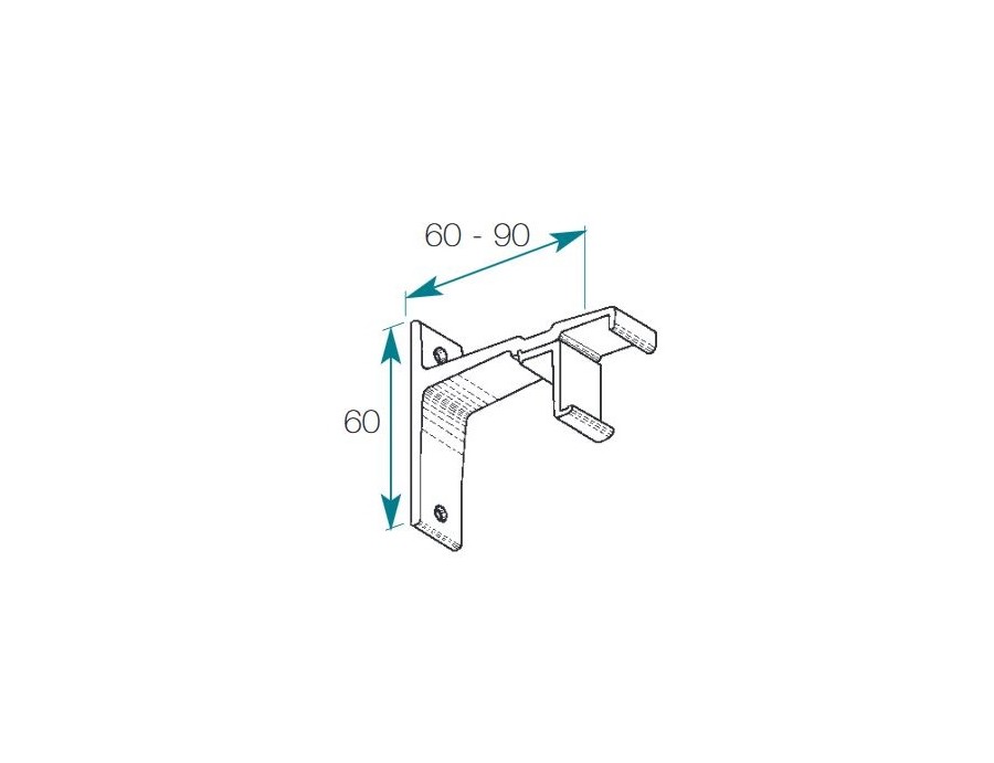 Support mur pour rail chemin de fer 24 x 16 mm Boulet Support mur pour rail chemin de fer 24 x 16 mm Boulet