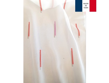 Voilage sur mesure blanc et rouge (jusqu'à 290 cm de haut )