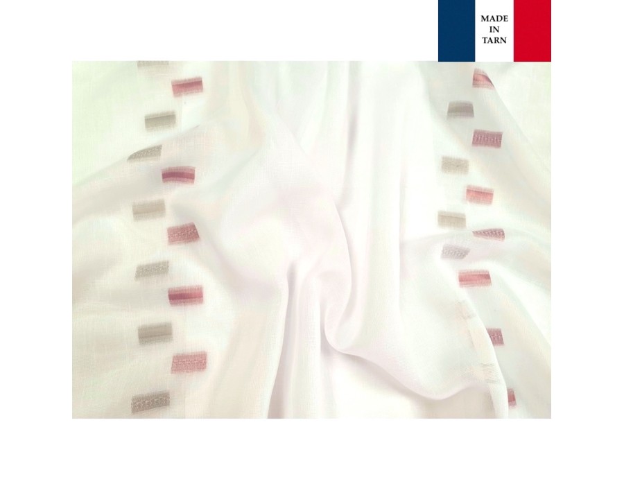 Voilage sur mesure rose blanc (jusqu'à 290 cm de haut). Ref 11482 Voilage sur mesure rose blanc (jusqu'à 290 cm de haut). Ref 11482