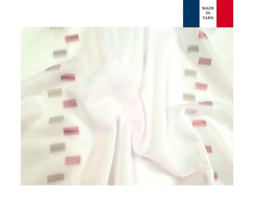 Voilage sur mesure rose blanc (jusqu'à 290 cm de haut)