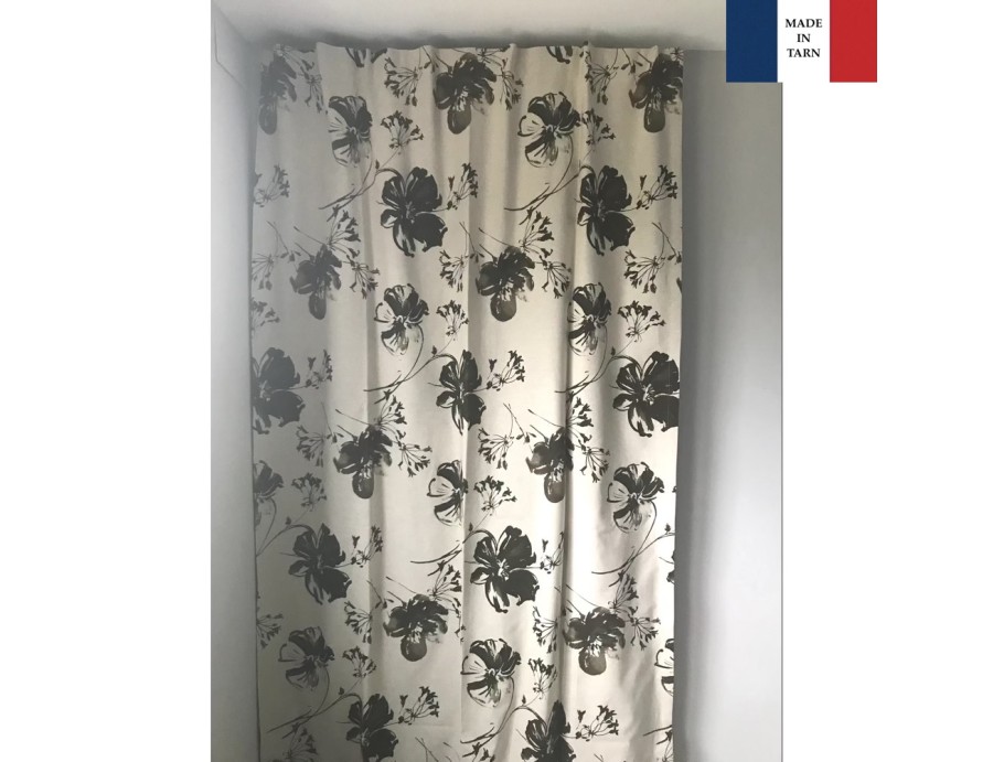 Rideaux ruflette isolant thermique TIARA chocolat pour tringle portière 135 x 235 cm Rideaux ruflette isolant thermique TIARA chocolat pour tringle portière 135 x 235 cm