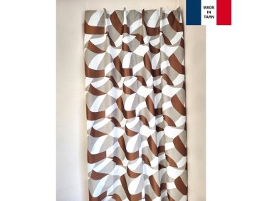 Rideaux isolant thermique MONET chocolat pour tringle portière