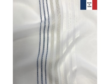 Voilage sur mesure bleu blanc (jusqu'à 290 cm de haut)