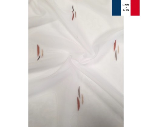 Voilage sur mesure terracotta et beige (jusqu'à 290 cm de haut)