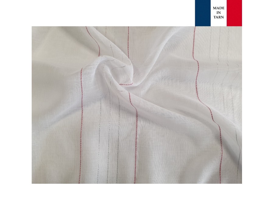 Voilage sur mesure rouge argent  (jusqu'à 290 cm de haut). 3847