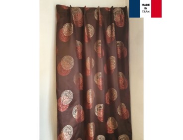 Rideau isolant thermique pour tringle portière MOKKA chocolat