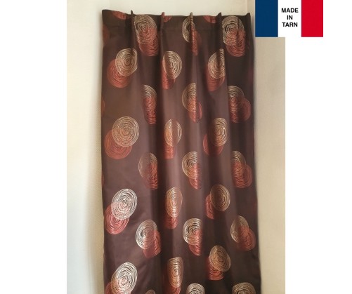 Rideau isolant thermique pour tringle portière MOKKA chocolat