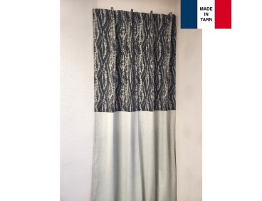 Rideaux isolant thermique STRADA beige noir pour tringle portière
