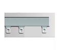 Rail chemin de fer couleur Alu Satiné, Boulet BER 24 x 16 avec tirage ficelle