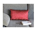 Coussin brodé THEO bordeaux déhoussable 35 x 60 cm