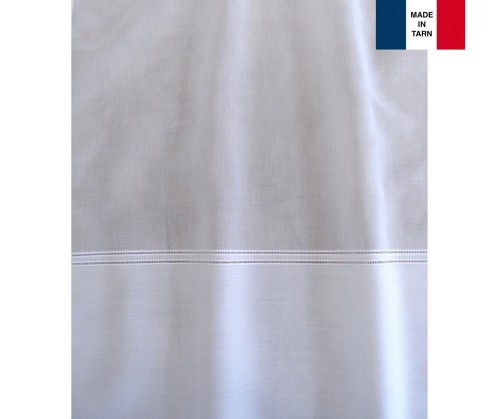 Voilage sur mesure avec base blanc (jusqu'en 290 cm de haut)