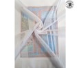 Voile au mètre blanc avec rayure ton sur ton en grande hauteur 300 cm Voile au mètre blanc avec rayure ton sur ton en grande hauteur 300 cm