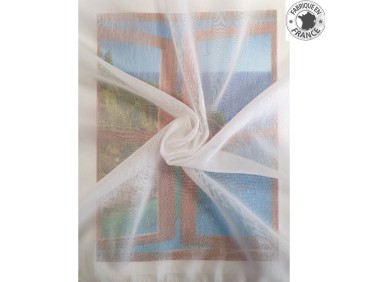 Voile au mètre Tergal et lin blanc en grande hauteur 300 cm et 420 cm