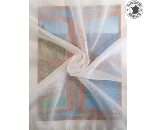 Voile au mètre Tergal et lin blanc en grande hauteur 300 cm et 420 cm
