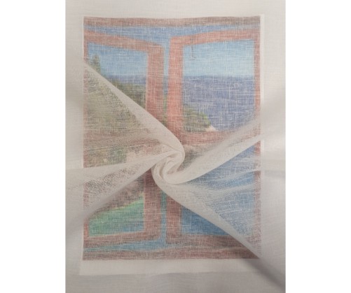 Voile au mètre en lin, couleur écru en grande hauteur 300 cm