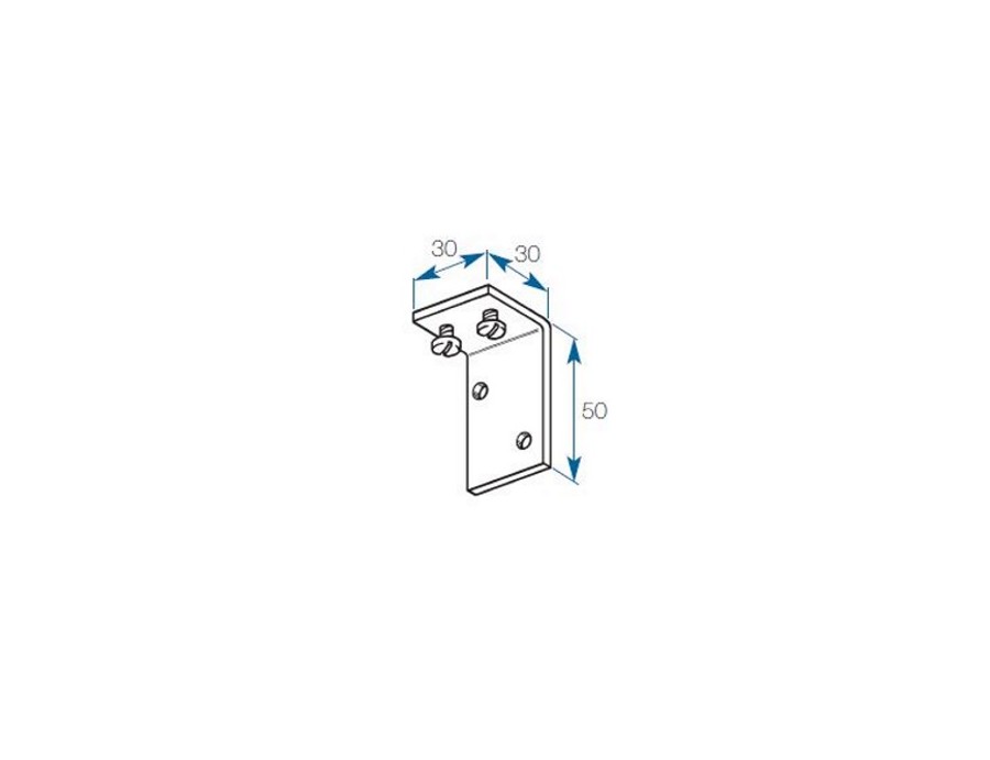 Support entre-mur pour rail cintrable 330 couleur laqué blanc