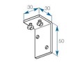 Support entre-mur pour rail cintrable 330 couleur laqué blanc