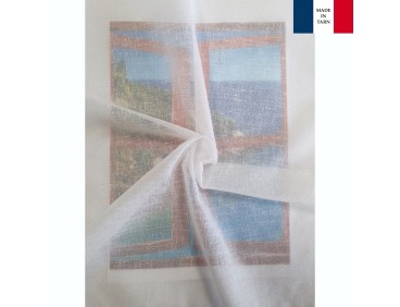 Rideaux Vitrages sur mesure blanc aspect lin