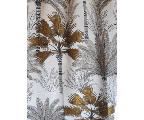 Rideaux ruflette isolant thermique GUERANDE gris pour tringle portière 145 x 232 cm