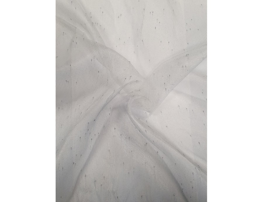 Voilage sur mesure organza argent gris (jusqu'à 290 cm de haut). Ref 924
