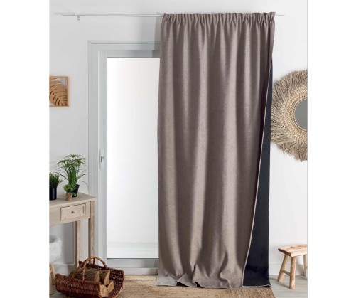 Rideaux isolant thermique phonique couleur Lin pour tringle portière