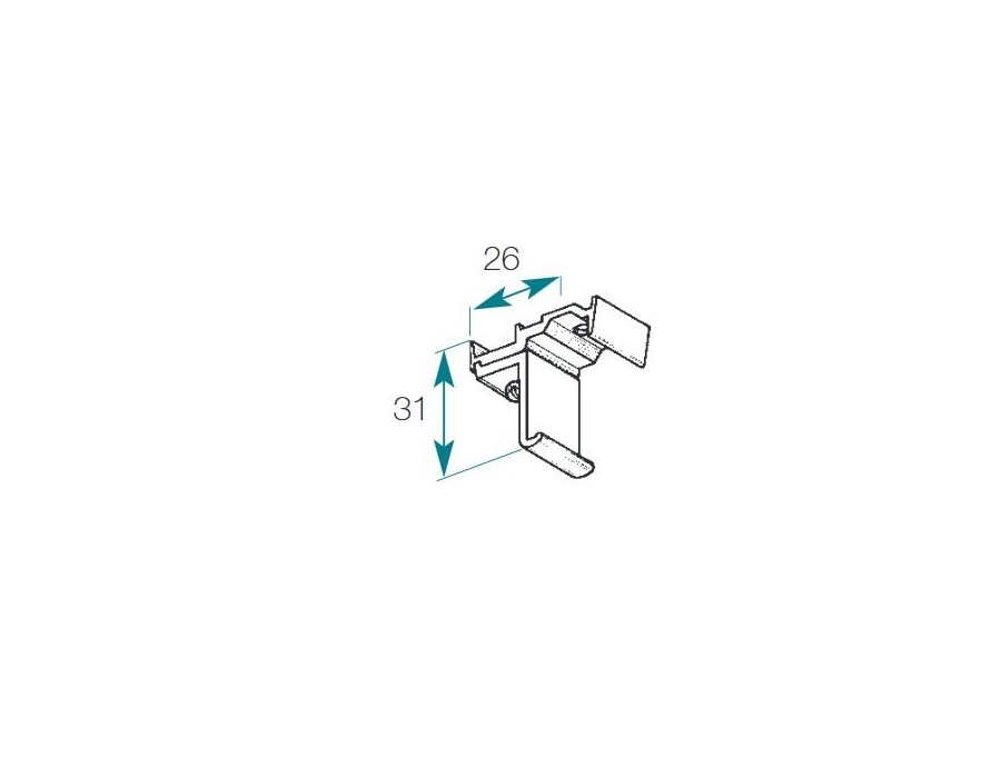 Support plafond pour rail chemin de fer 24 x 16 mm Boulet