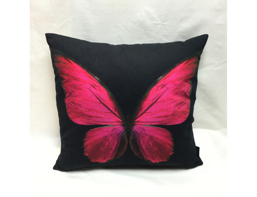 Coussin PAPILLON fushia, déhoussable 45 x 45 cm Coussin PAPILLON fushia, déhoussable 45 x 45 cm