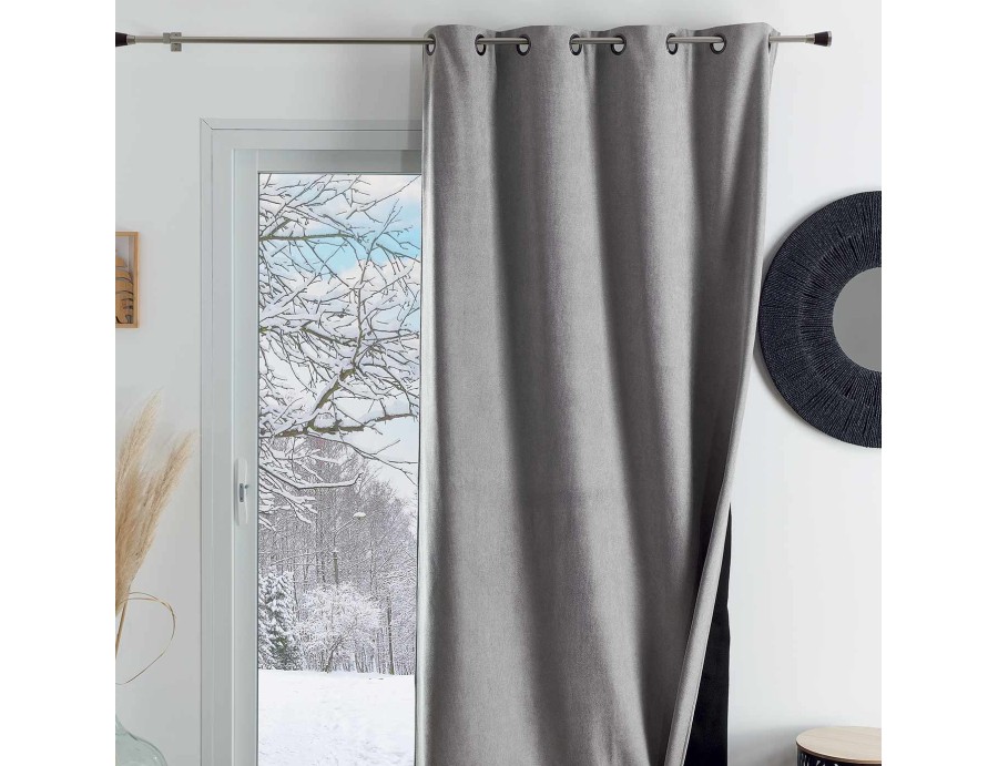 Rideau isolant thermique et phonique gris perle 140 x 260 cm Rideau isolant thermique et phonique gris perle 140 x 260 cm