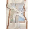 Voile au mètre terracotta beige aspect lin en grande hauteur 300 cm