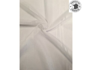 Voile au mètre ivoire avec rayure ton sur ton en grande hauteur 300 cm