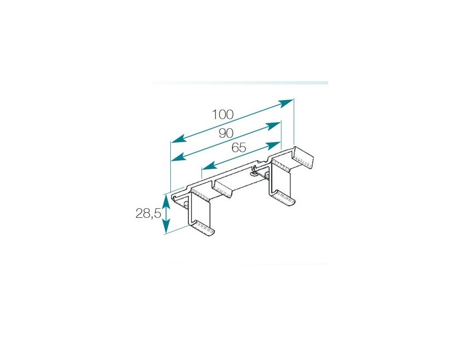 Support double plafond pour rail chemin de fer 24 x 16 mm Boulet
