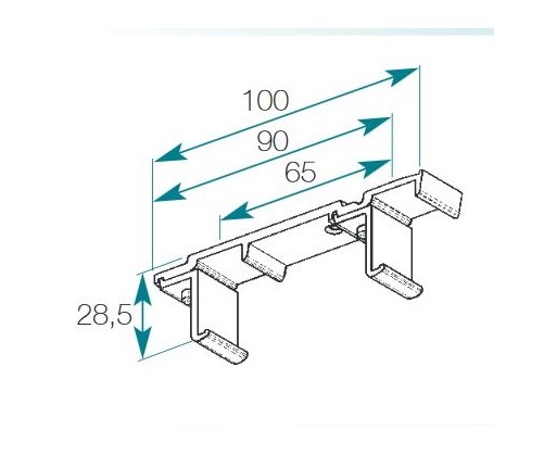 Support double plafond pour rail chemin de fer 24 x 16 mm Boulet