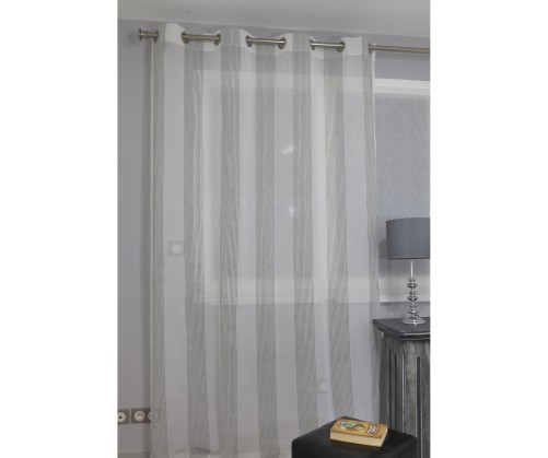 Voilage prêt à poser BENGAL gris 160 x 253 cm
