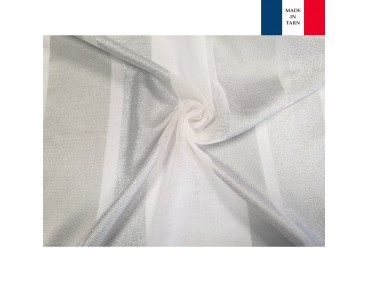Voilage sur mesure argent et gris (jusqu'à 290 cm de haut )