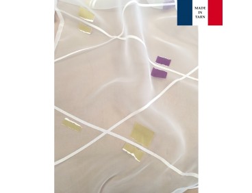 Voilage sur mesure en organza, prune (jusqu'à 270 cm de haut )