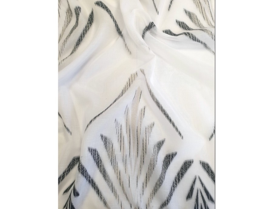 Voile au mètre blanc gris aspect lin en grande hauteur 300 cm Voile au mètre blanc gris aspect lin en grande hauteur 300 cm