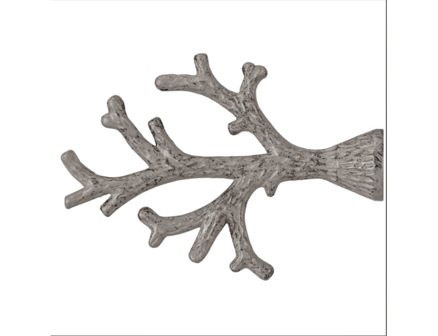 Kit de tringle avec supports et embouts couleur gris mastic, 16mm en 180 cm, Houlès Iliade