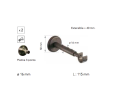 Kit de tringle avec supports et embouts couleur gris mastic, 16mm en 180 cm, Houlès Iliade