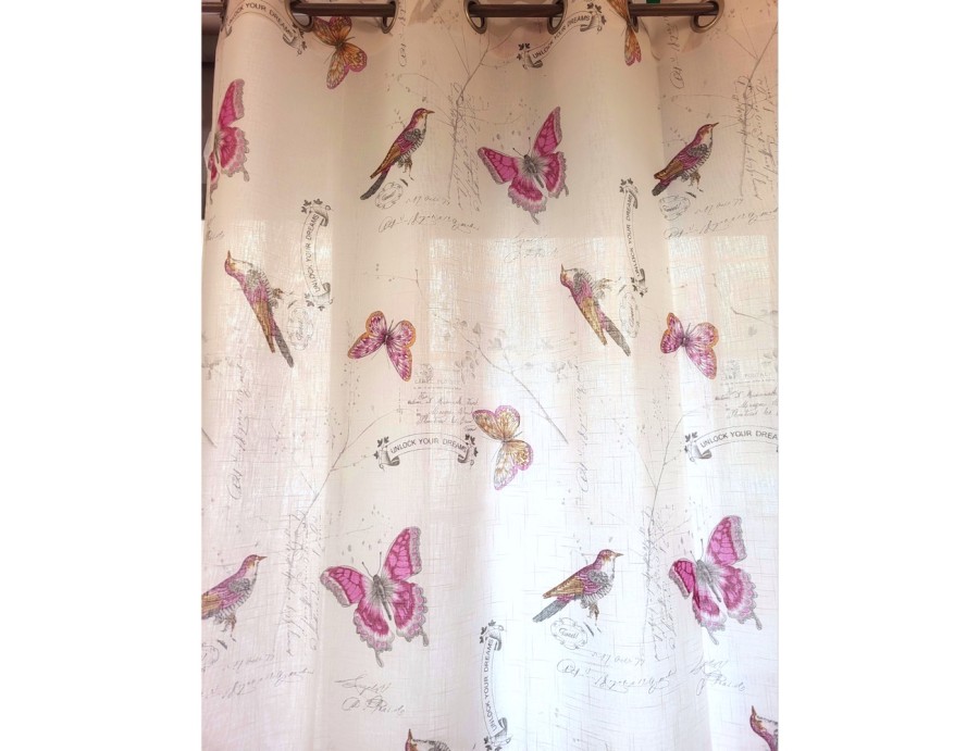 Voilage prêt à poser PAPILLON Fuchsia 140 x 260 cm Voilage prêt à poser PAPILLON Fuchsia 140 x 260 cm