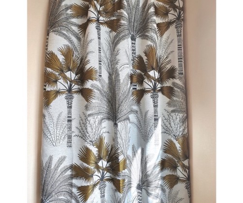 Rideau Guerande ocre, hauteur sur mesure, Largeur 140 cm maximum