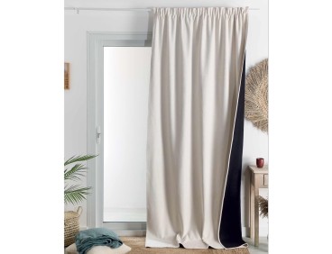 Rideaux isolant thermique phonique Blanc cassé pour tringle portière